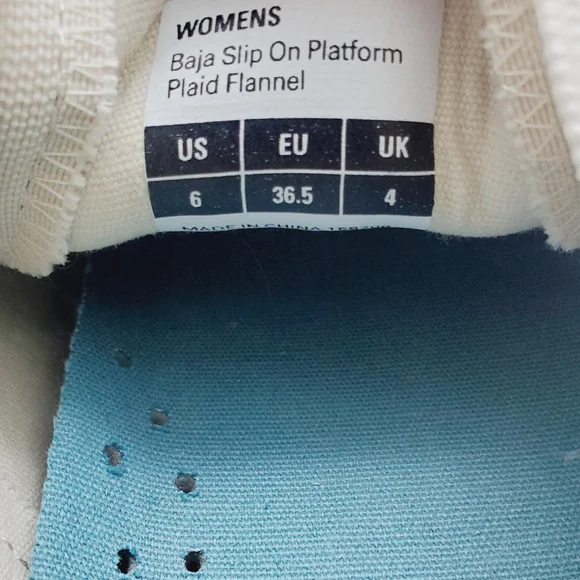 EUC Seavees Baja Slip On Platform Sneaker Plaid Flannel Womens 6 - Picture 9 of 10